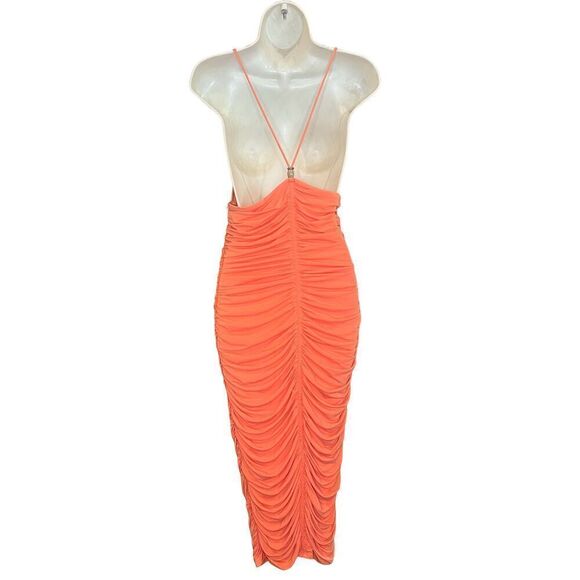 ALC Allegra Ruched Bead Embellished Midi Dress in Sangria NWT Size X-Large - Picture 6 of 8